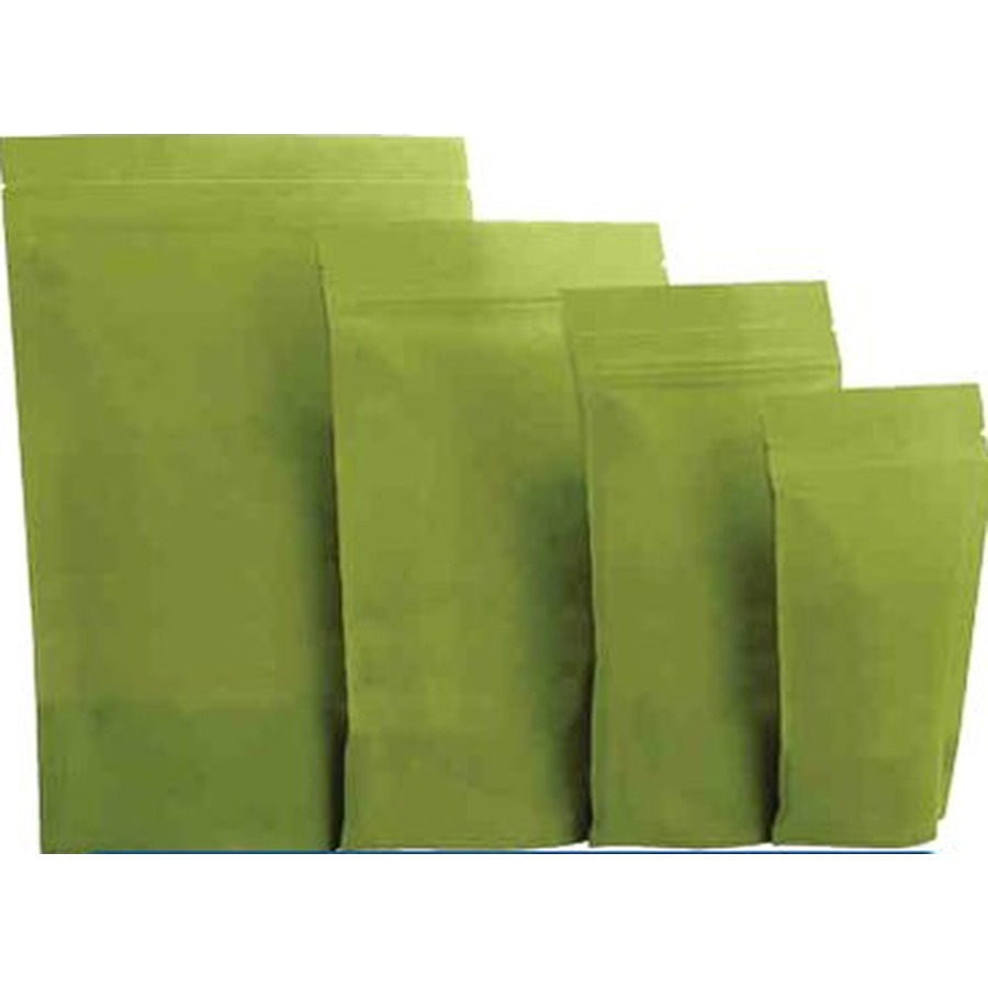 Green Paper Stand-Up Pouch with Foil Lining