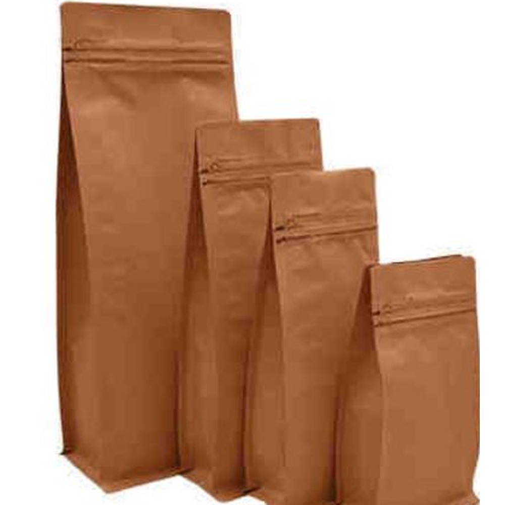 Black Flat-Bottom Pouch with Zipper