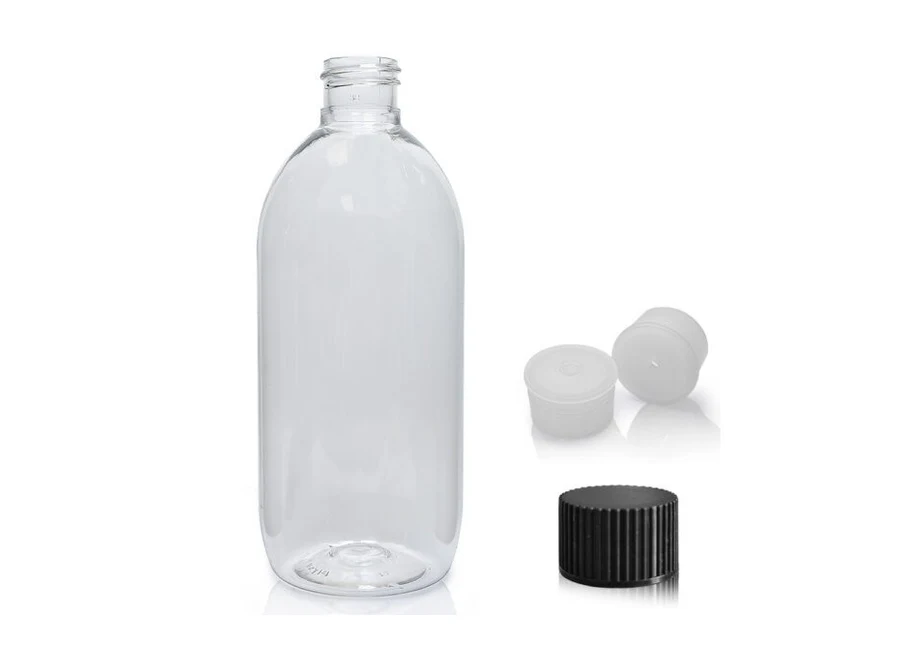 500ml Clear PET Olive Bottle and 28mm Screw Cap product photograph